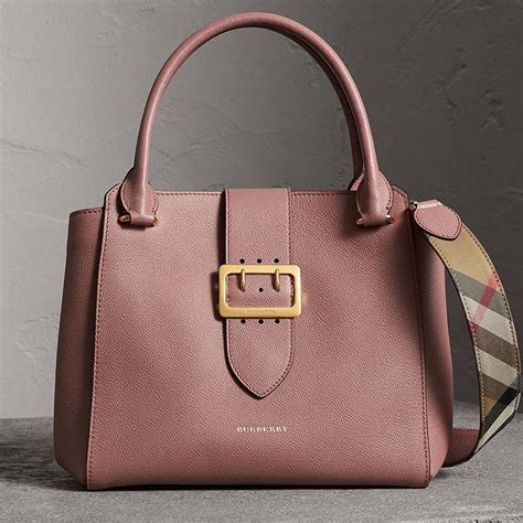 embossed leather tote burberry|burberry buckle medium tote pink.